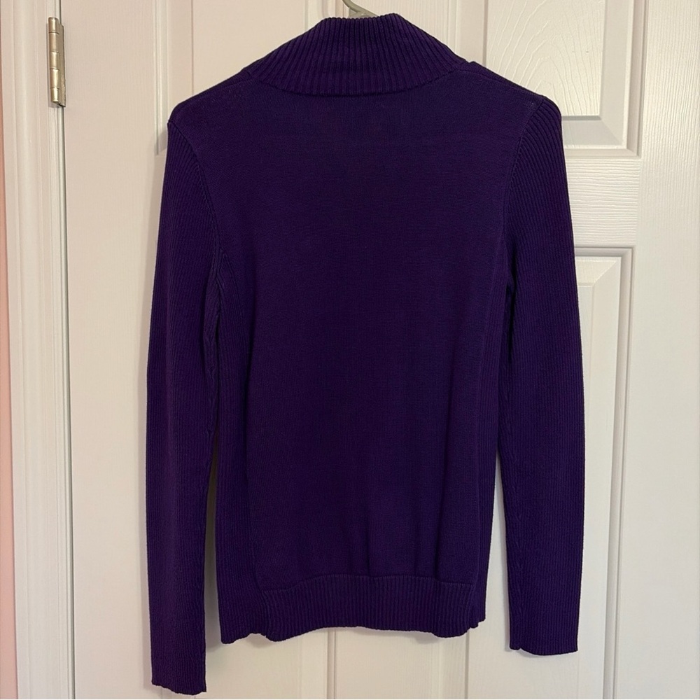 Polo Ralph Lauren Sport Women’s Purple Full Zip Sweater, Size Small - Picture 5 of 7